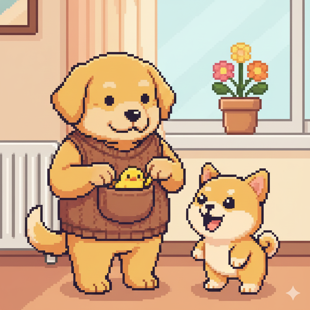 爷爷孵小鸡像素画